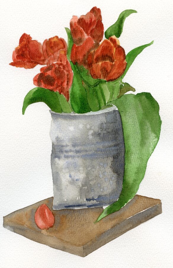 Red Flower in Jar