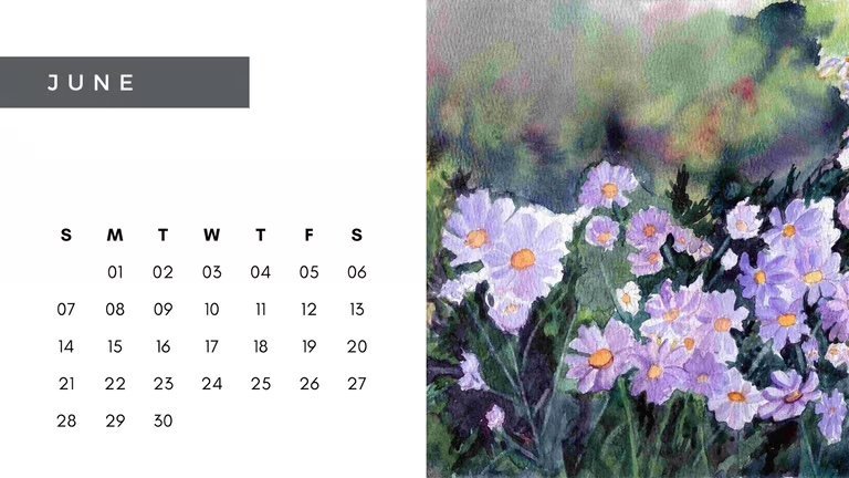 Floral Calendar 2026 page