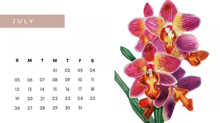 Floral Calendar 2026 page