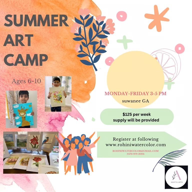 Summer Art Camp watercolor session