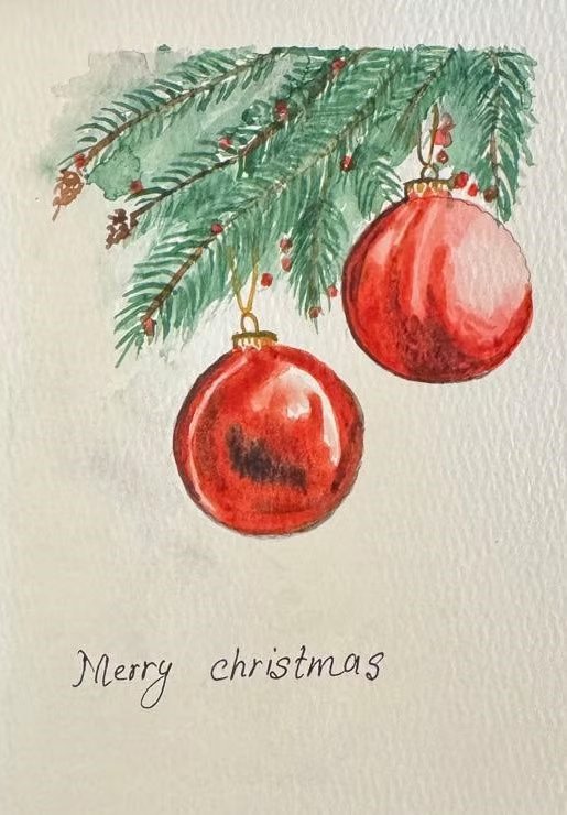 Watercolor Christmas Card 2