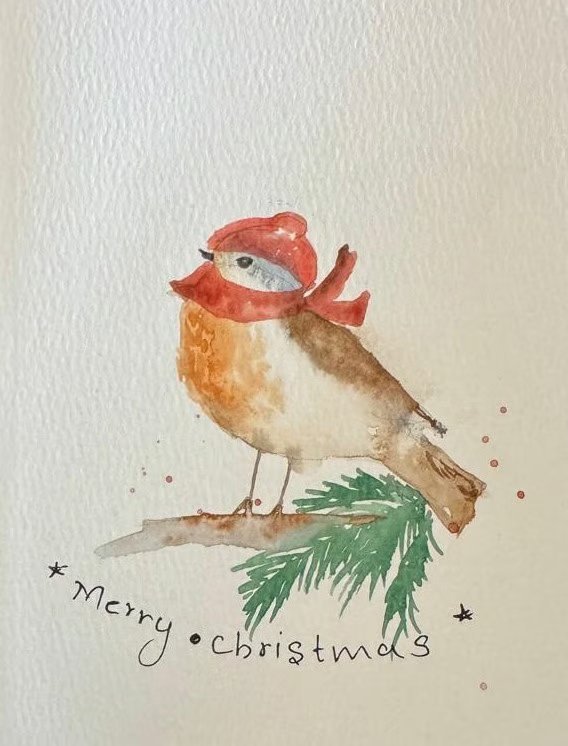 Watercolor Christmas Card 5